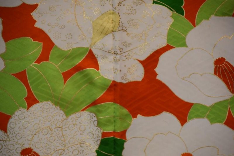 White Camillia Furisode Kimono - Image 10