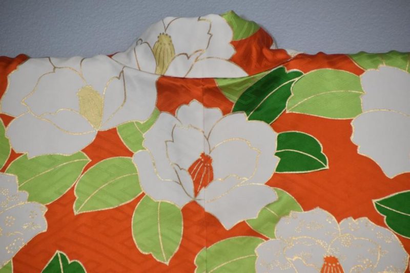 White Camillia Furisode Kimono - Image 8
