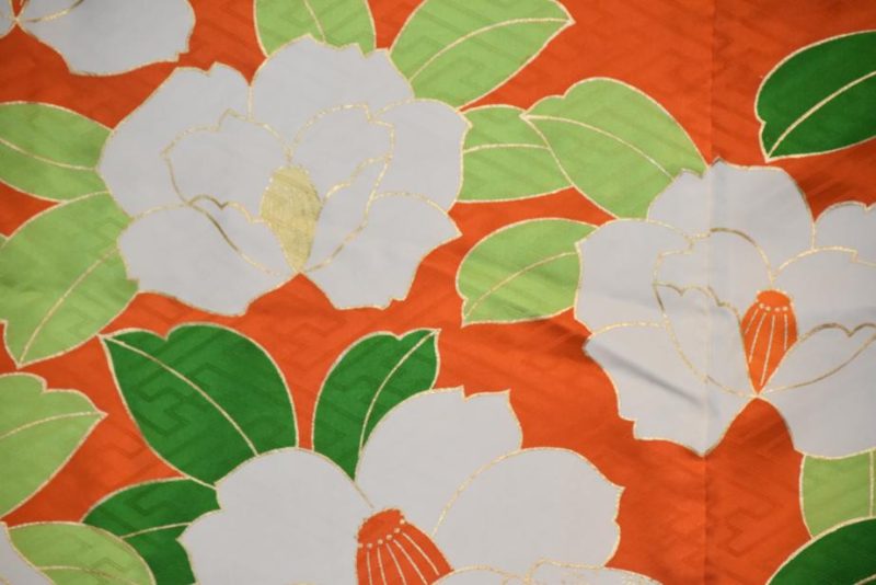White Camillia Furisode Kimono - Image 7