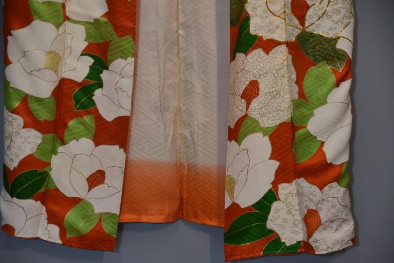 White Camillia Furisode Kimono - Image 5