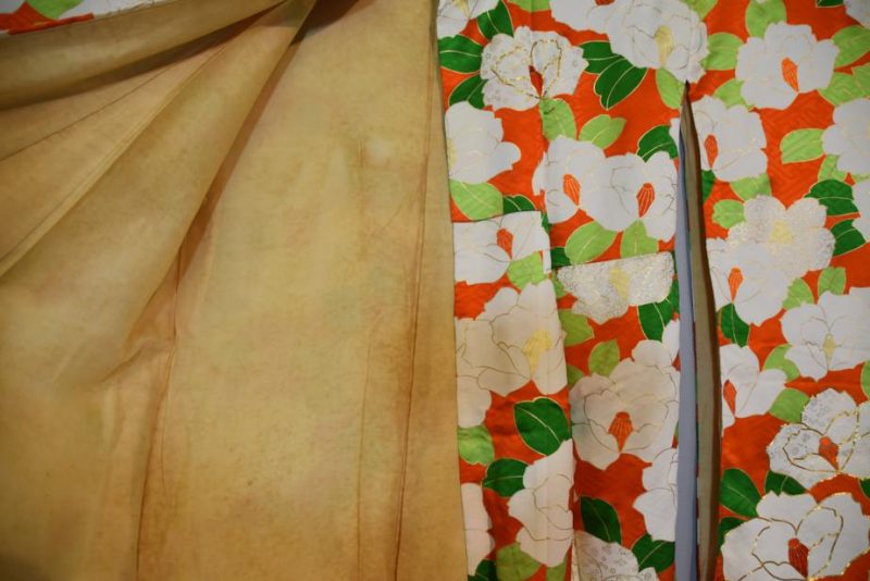 White Camillia Furisode Kimono - Image 3