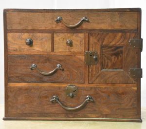 Japanese Antique Wood Sewing Box