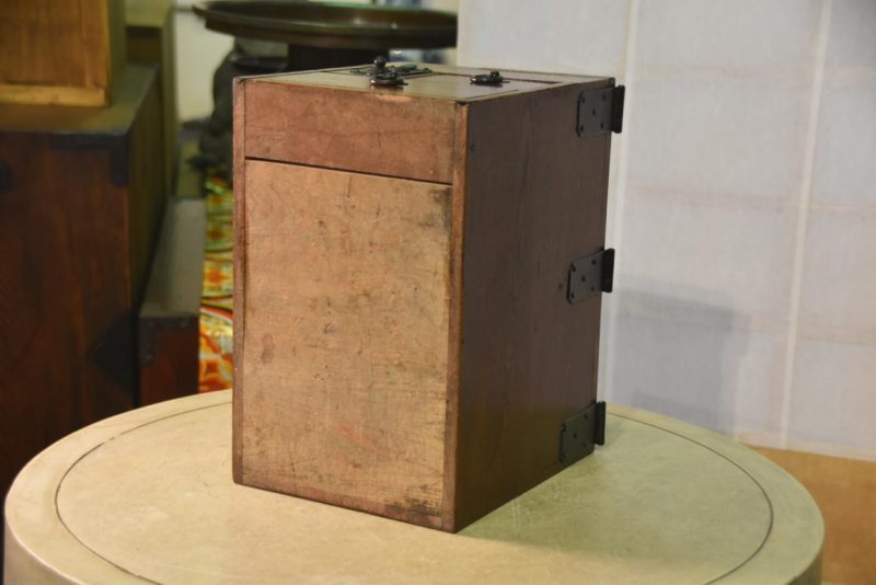 Japanese Antique Portable Writing Debt Collectors Box Suzuri Zeni Bako - Image 4