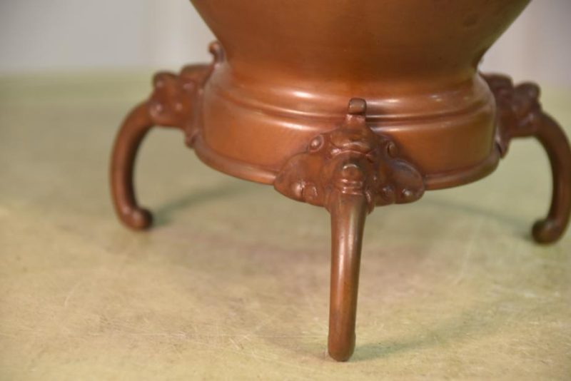 Japanese Cast Bronze Antique Flower Vase Usubata - Image 10