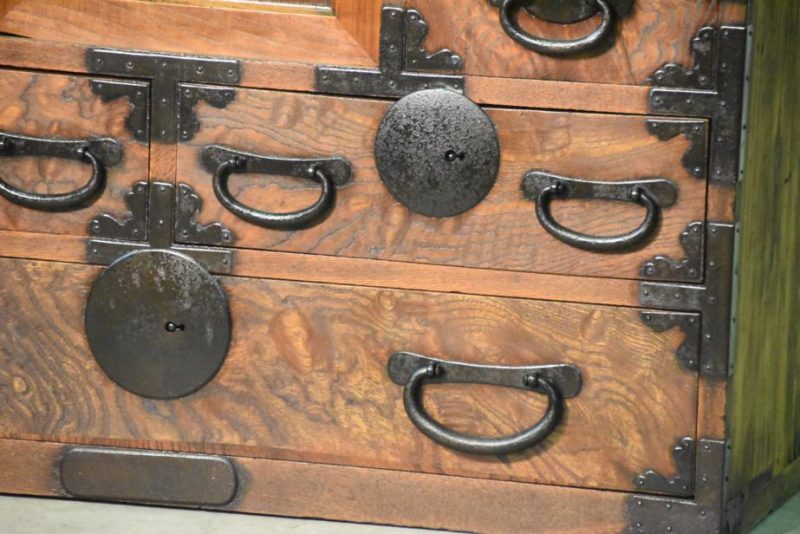 Antique Japanese Elm Merchant Chest Choba Dansu - Image 6