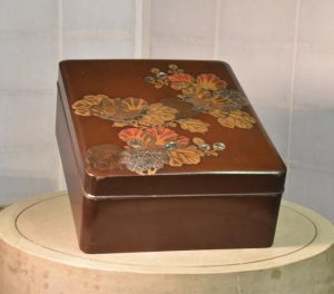 Japanese Maki-E Lacquered Letter Box Tebako