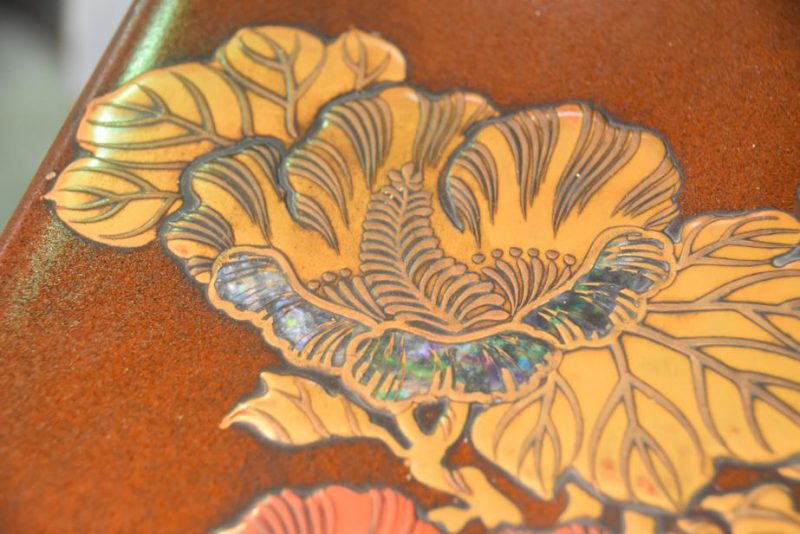 Japanese Maki-E Lacquered Letter Box Tebako - Image 12