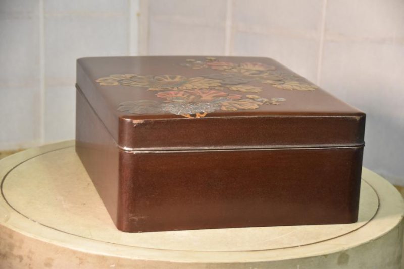 Japanese Maki-E Lacquered Letter Box Tebako - Image 11