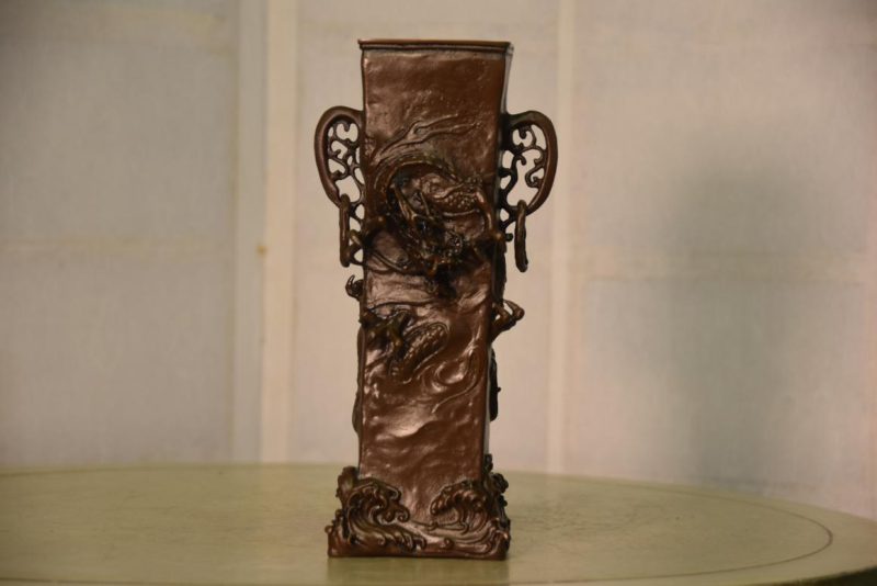 Japanese Bronze Dragon Vase