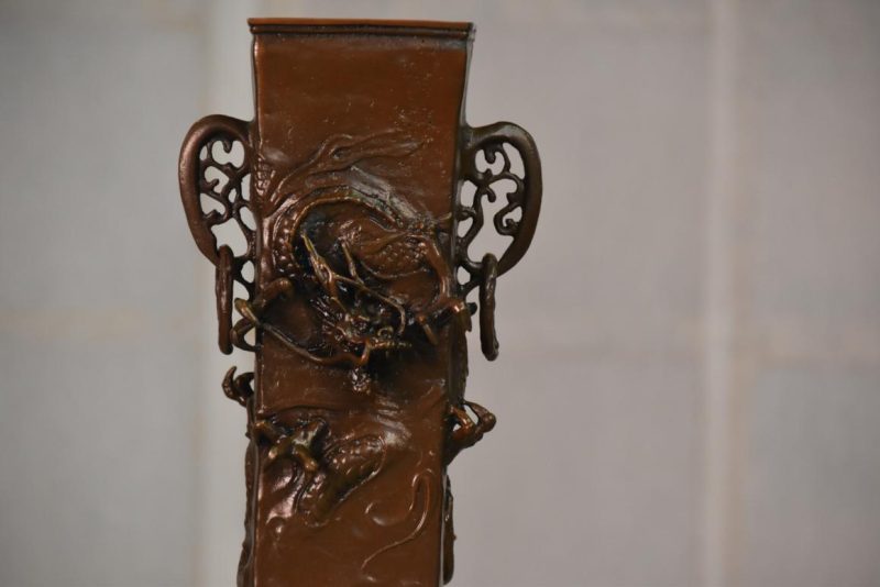 Japanese Bronze Dragon Vase - Image 11