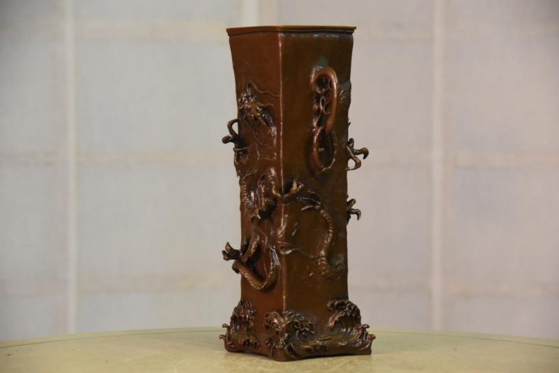 Japanese Bronze Dragon Vase - Image 2