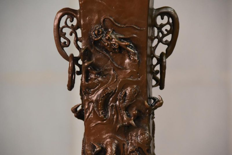 Japanese Bronze Dragon Vase - Image 7