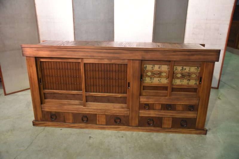 Antique Japanese Wooden Sideboard