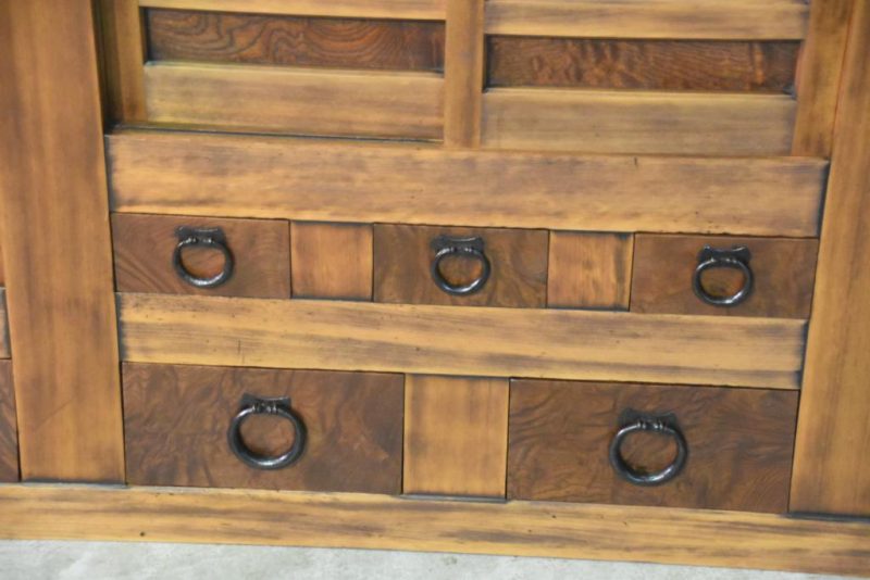 Antique Japanese Wooden Sideboard - Image 4
