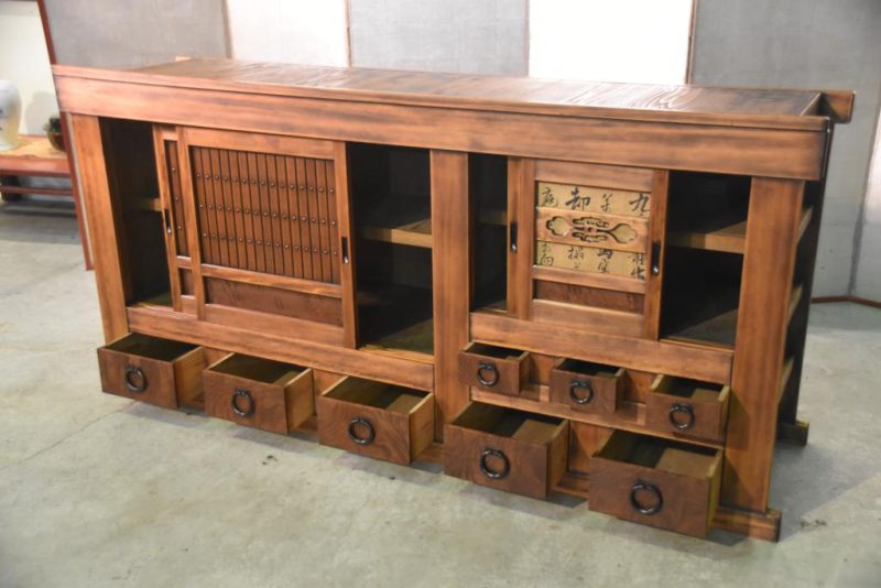 Antique Japanese Wooden Sideboard - Image 3