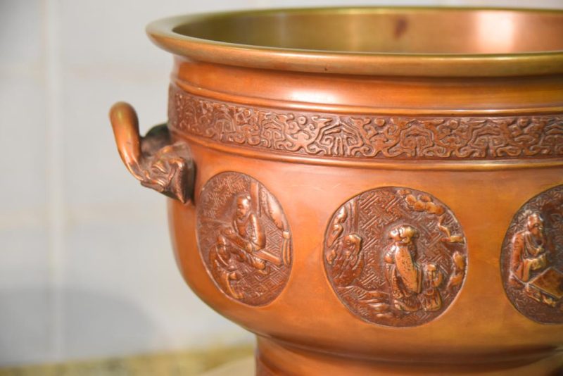 A Pair of Japanese Antique Bronze Jardiniere - Image 9