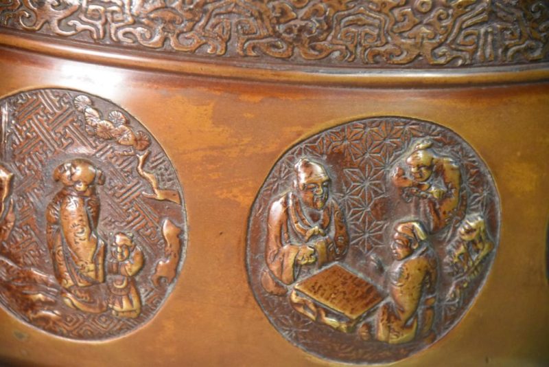 A Pair of Japanese Antique Bronze Jardiniere - Image 7