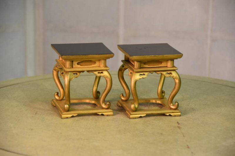 Gilded Pair of Shrine Stands