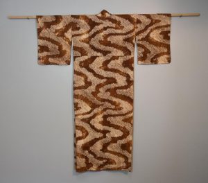 Shibori and Slubbed Silk Kimono