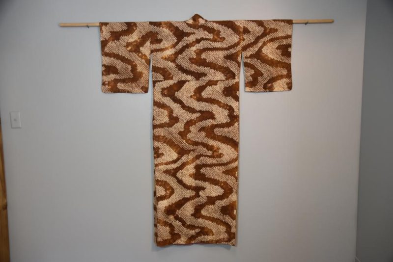 Shibori and Slubbed Silk Kimono