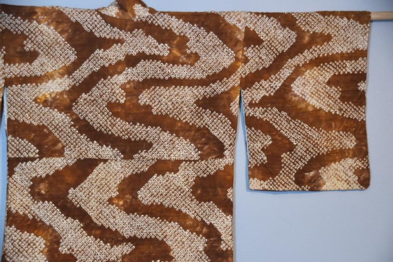 Shibori and Slubbed Silk Kimono - Image 5