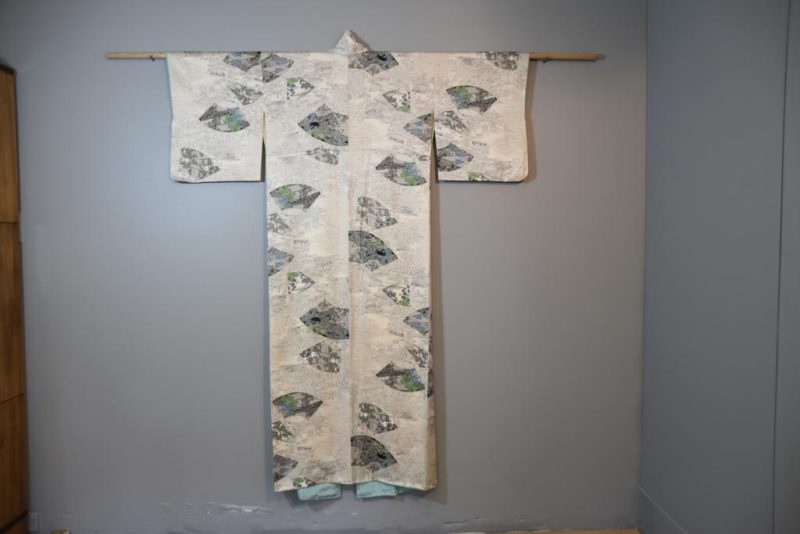 Vintage Kimono with Fan Designs