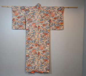 Vintage Kimono with Temple Designs