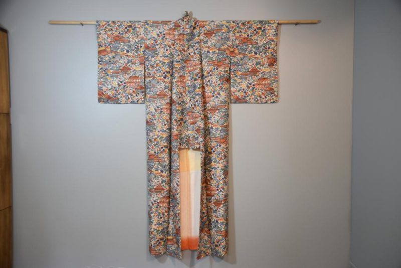 Vintage Kimono with Temple Designs - Image 6