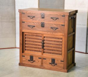 Japanese Antique Solid Elm Merchant Chest