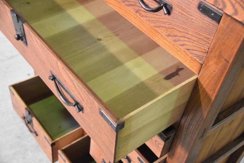 Japanese Antique Solid Elm Merchant Chest - Image 8