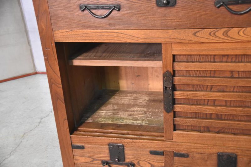 Japanese Antique Solid Elm Merchant Chest - Image 6