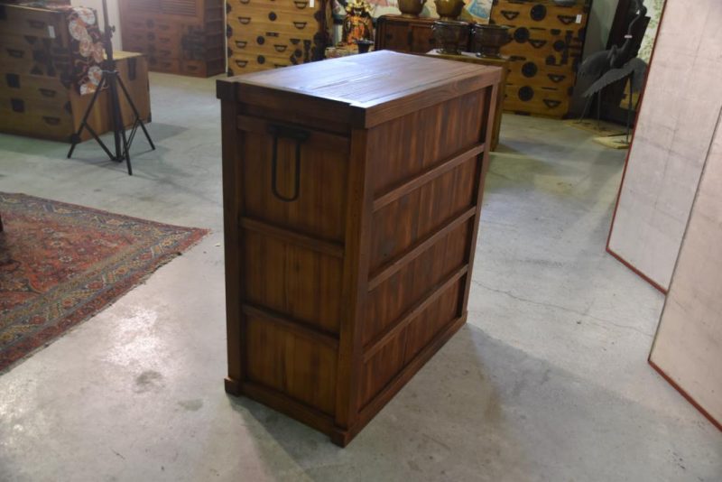 Japanese Antique Solid Elm Merchant Chest - Image 5