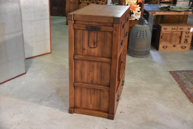 Japanese Antique Solid Elm Merchant Chest - Image 3