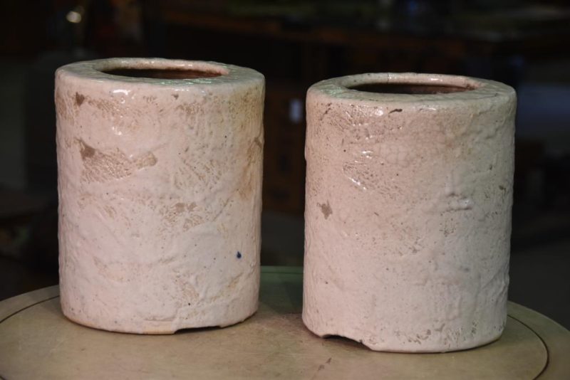 Pair of Shino Pottery Hibachi - Image 2