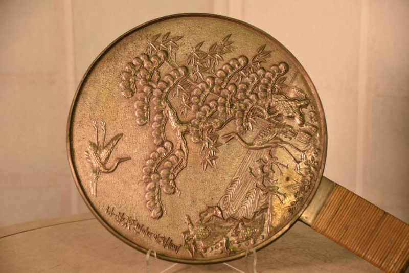 Japanese Vintage Polished Bronze Mirror - Image 2