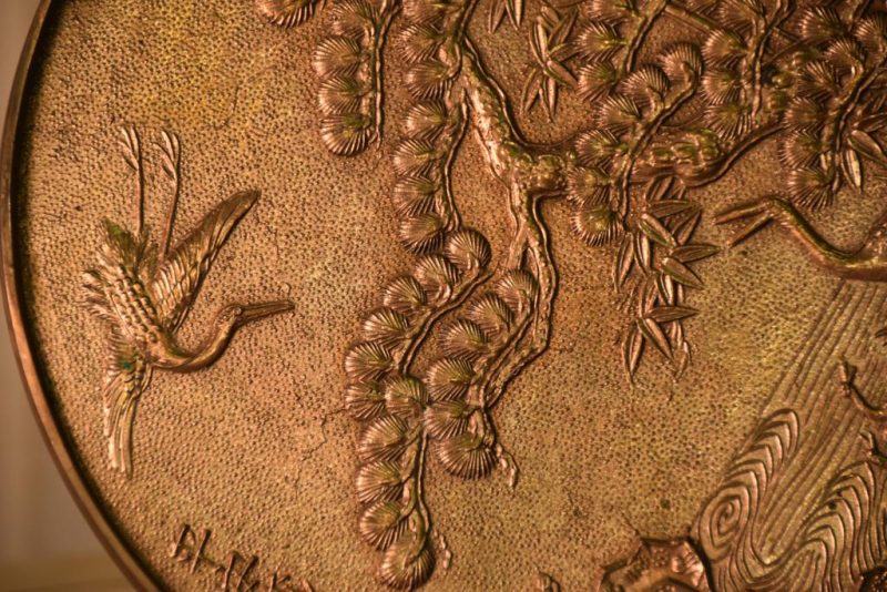Japanese Vintage Polished Bronze Mirror - Image 6