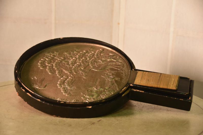 Japanese Vintage Polished Bronze Mirror - Image 3