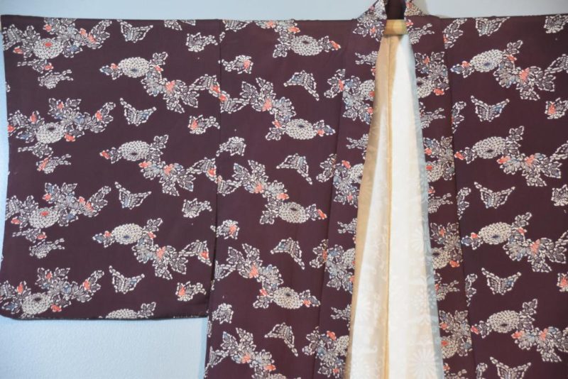 Maroon Silk Haori Jacket - Image 3