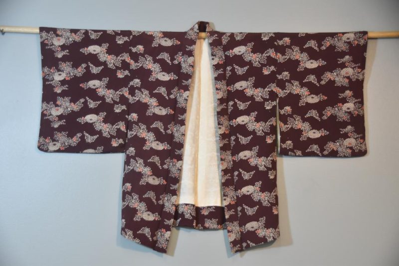 Maroon Silk Haori Jacket - Image 9