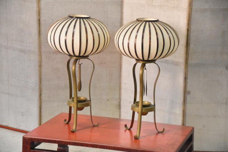 Pair of Lantern Candlestands