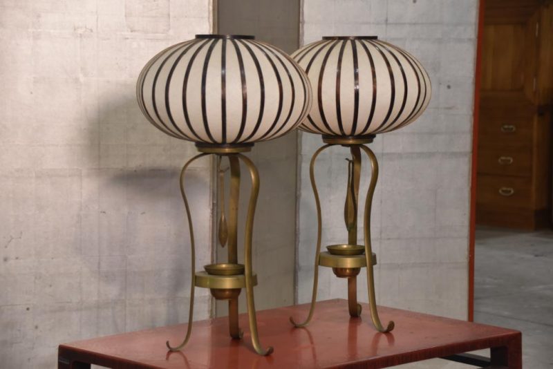 Pair of Lantern Candlestands - Image 2