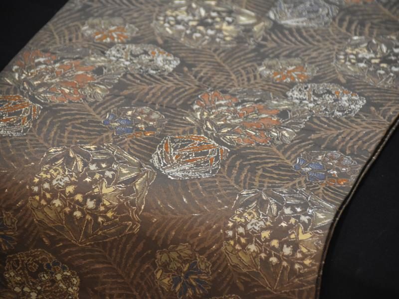 Brown and Gold Silk Obi - Image 2