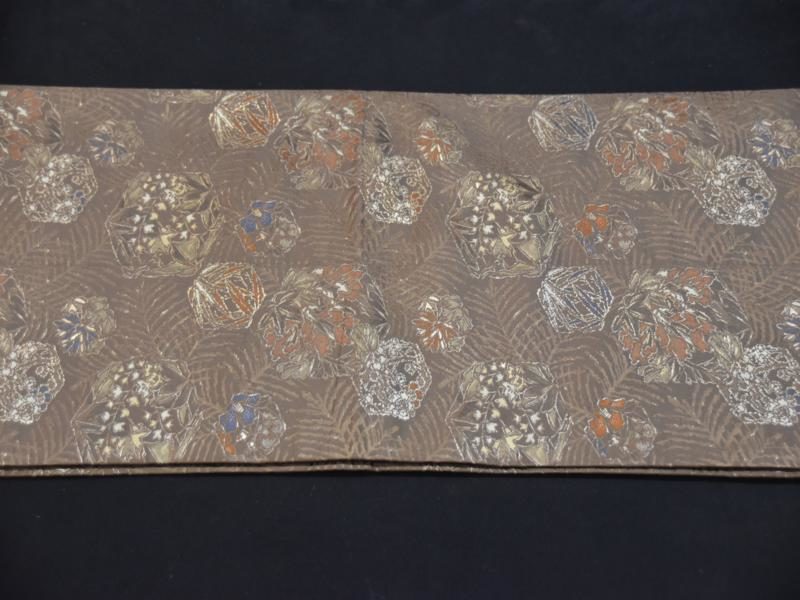 Brown and Gold Silk Obi - Image 7