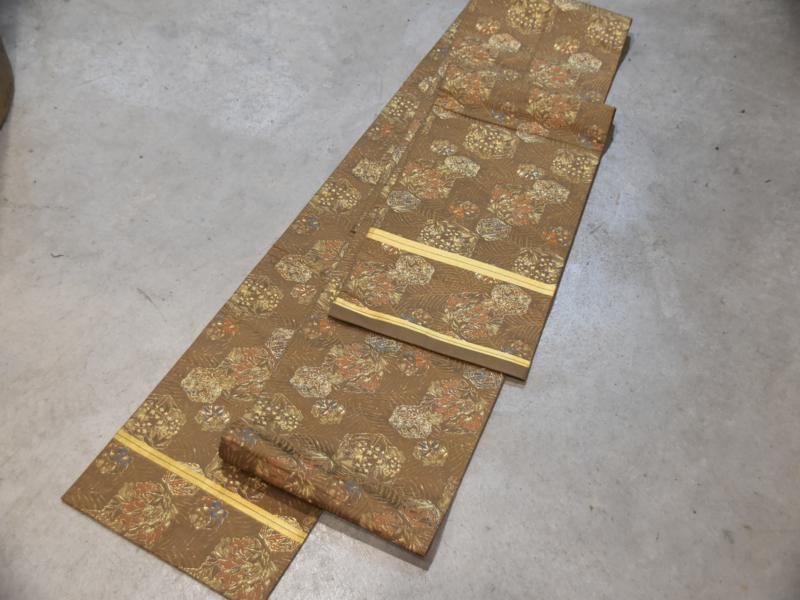 Brown and Gold Silk Obi - Image 3