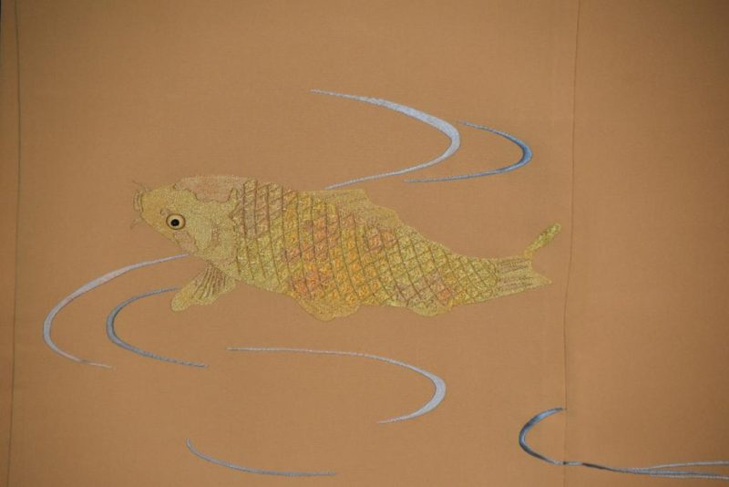 Silk Haori with Embroidered Koi - Image 8