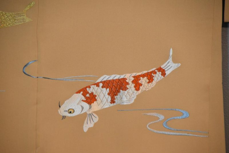 Silk Haori with Embroidered Koi - Image 7