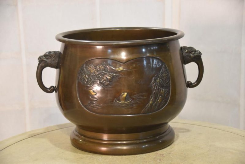 Japanese Cast Bronze Brazier Hibachi - Image 13