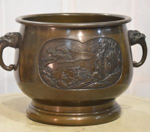 Japanese Cast Bronze Brazier Hibachi