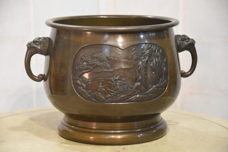 Japanese Cast Bronze Brazier Hibachi