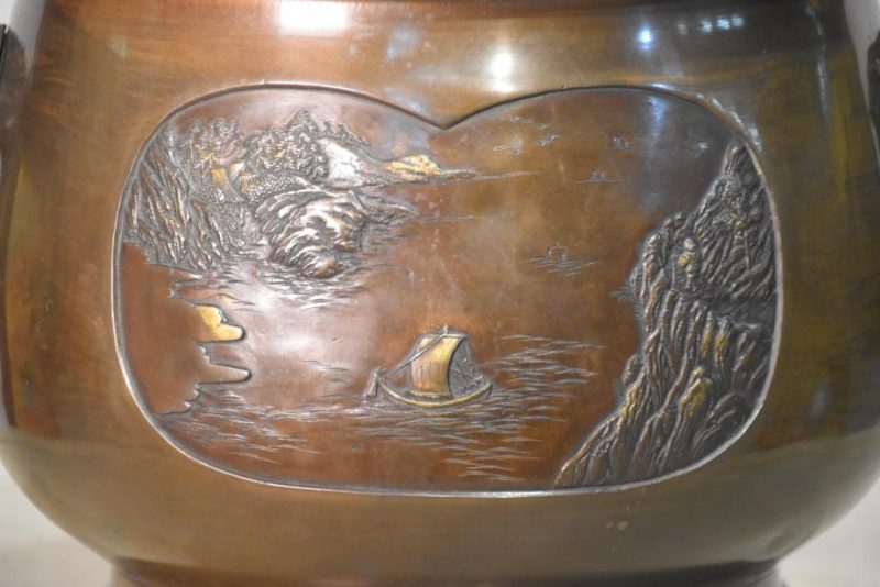 Japanese Cast Bronze Brazier Hibachi - Image 10